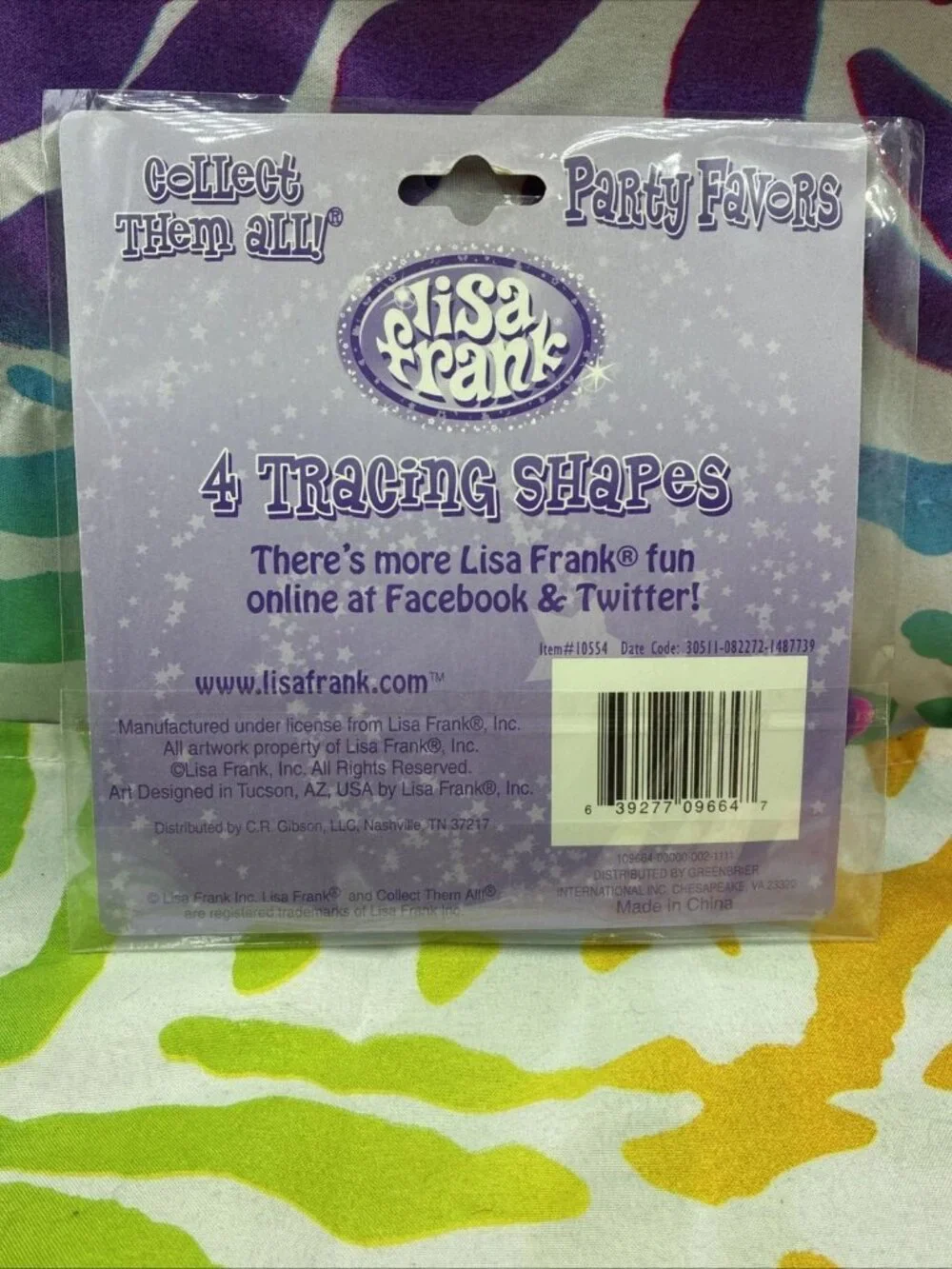 Vintage Lisa Frank Party Favors – 4 Tracing Shapes (Butterfly, Dolphin, Flower)